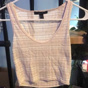 Pink and whit tank crop top